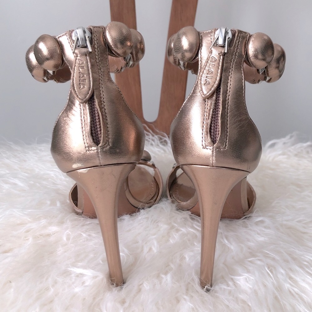 SOLD💥 ALAIA Metallic Bombe Stud Heels 36.5 - Picture 5 of 8